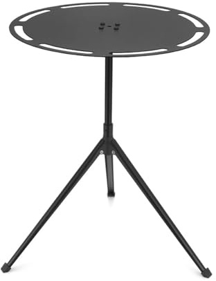 cesepei Detachable Camping Table with Tripod Stand, Lightweight Aluminum Alloy Round Outdoor Picnic Desk for Hiking Backpacking Fishing, 30cm Diameter Portable Side Furniture Black