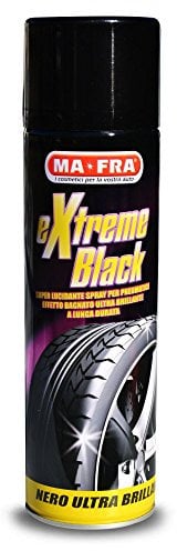 Ma-Fra, Extreme Black, Nero Gomme Spray Ultra Brillante, con Effetto Bagnato, Previene le Screpolature, Resistente a Pioggia e Lavaggi Frequenti, Formato 500ml