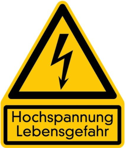 LEMAX® Warnschild, Kombischild, Hochspannung Alu geprägt 100x118.50mm