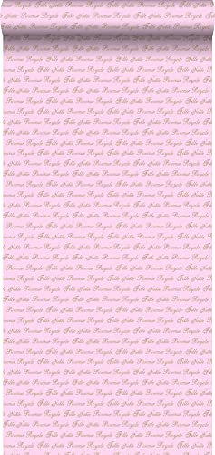 papier peint mots de princesses rose doux 53 cm x 10.05 m - ESTAhome