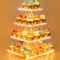 weddingwish 4 Tiers Acrylic LED String Lights Cupcake Stands Tower Tree-Cupcake Carrier-Clear Tiered Cake Stand- Dessert Stands-Cupcake Display Stand