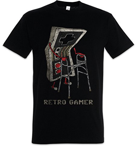 Urban Backwoods Retro Gamer Herren T-Shirt Schwarz Größe L