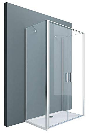doporro Duschkabine Ravenna50K 90x120x90cm Duschabtrennung zwei Drehtüren inkl. 4cm flacher Duschtasse in Weiß ESG-Sicherheitsglas Klarglas