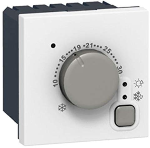 Legrand 076720 Thermostat d'ambiance Électronique Mosaic, 2 Modules avec Alimentation, 230V, 50Hz ou 60Hz, Blanc
