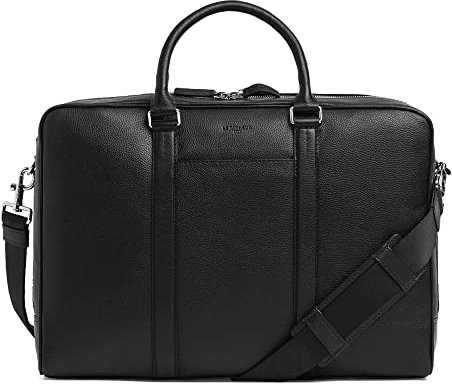 Le Tanneur, Porte Documents, Sac Ordinateur 17 Pouces, en Cuir, Homme et Femme, 1 Poche moussée ordi, Poches de Rangement, Sac de Cours, Business, Travail, malette, porté Main, épaule, bandoulière
