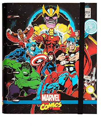 Grupo Erik Ringordner - Ordner A4 Premium Avengers von Marvel - Aktenordner 4 Ringe - Ringbuch DIN A4 - Ordner - Marvel Fanartikel für die Schule, die Ausbildung oder das Studium
