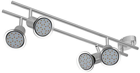 Monzana LED Deckenstrahler Spot Lampe 4 flammig 12W schwenkbar GU10 mit Leuchtmittel Spotleuchte Deckenlampe Leuchte