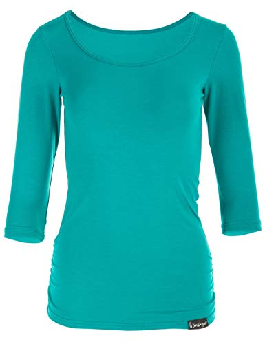 WINSHAPE Damen Ws4 3/4-arm Shirt, Ocean/Grün, XL EU