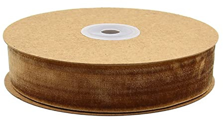 Egurs Ruban en velours, 10 m par rouleau, décoratif, 25 mm, pour bijoux, artisanat, bordure en velours, kaki