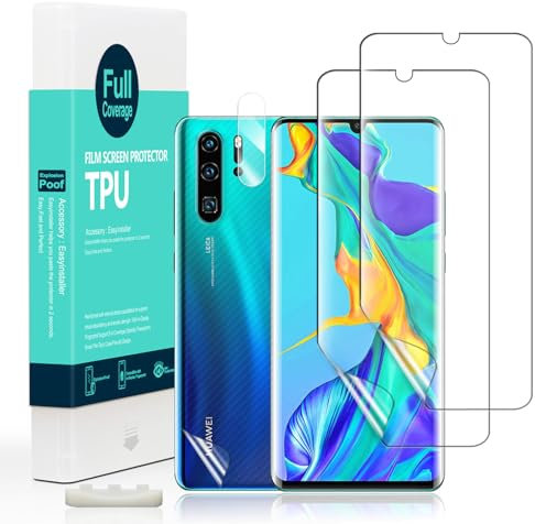 Ibywind Displayschutzfolie kompatibel mit Huawei P30 Pro,[Kamera Schutzfolie][Carbon Fiber Folie für die Rückseite][Fingerabdruck kompatibel][Blasenfrei]