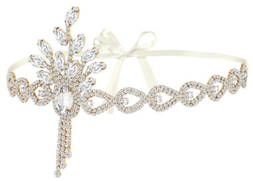 Lurrose 1920Er Jahre Stirnband für Frauen Vintage 1920Er Jahre Stirnband Strass Haarschmuck für Hochzeitsfeier Vintage Kostümzubehör