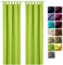 heimtexland ® Dekoschal Baumwolle Uni Blickdicht Vorhang Schlaufenschal Gardine Kiwi Grün HxB 230x125 Typ625