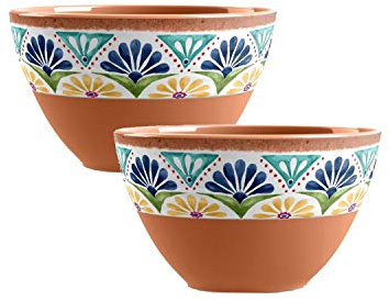 Purely Home Rio Medallion Dipping Bowls - Melamine/Plastic - for Crisps, Dips & Nibbles, Set of 2 (2)