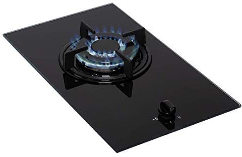 SIA GHG101BL 30cm Black Single Burner Gas on Glass Domino Hob With LPG Kit & FFD