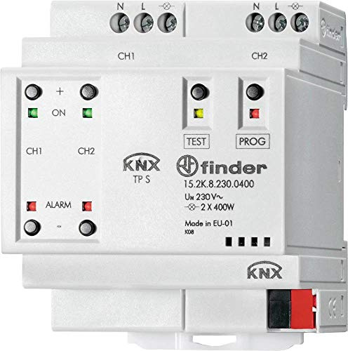 Finder KNX 15.2K.8.230.0400 Actionneur de variateur universel 2 canaux 15,2 K.8.230.0400