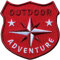 2 x Outdoor Patch 60 x 61 mm gestickt/Aufnäher Aufbügler Patches Bügelflicken zum Aufbügeln Aufnähen auf Kleidung Rucksack/Adventure Kompass Trekking Wandern Reise (Rot)
