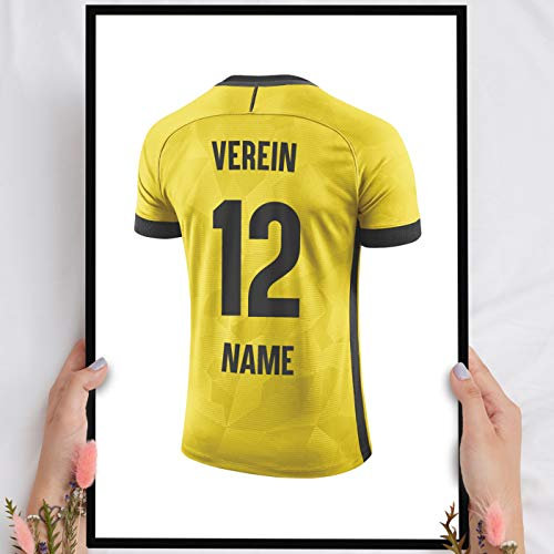 Elbeffekt Holzbild Dortmund - personalisierbar zum Hinstellen/Aufhängen optional beleuchtet, Fan Geschenk mit Spruch auf Holz - Aufsteller Dekoration - persönliches Geschenk