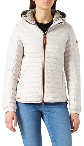 camel active Damen leichte Steppjacke mit Abnehmbarer Kapuze Weiß, womenswear-34