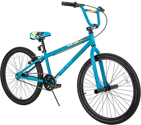 Hiland 26 Inch BMX Bike for Boys and Girls, Beginner-Level BMX to Advanced Riders with 2 Pegs, Adults Bicycles for Men and Women, Blue