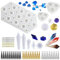 NA Woohome 26 PCS Assorted Diamond Shape Epoxy Mould Resin Set, Pendulum Crystal Pendant Resin Moulds, Mixed Small Diamond Jewelry Casting Molud for for Jewelry Craft Making