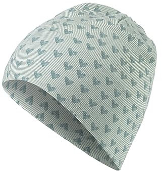 Sterntaler Baby Mädchen Beanie Baby Slouch-Beanie Herzen Mütze - Beanie Baby, Kinderbeanie, Babymütze - aus Jersey mit Herzen - grün, 47