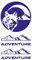 Gesar Adesivo con Lupo, Montagne e 2 Pezzi Adesivo Scritta Adventure - Adesivo per Auto e Camper - Adatti per valigie moto - Adesivo Testa di Lupo (Blu)