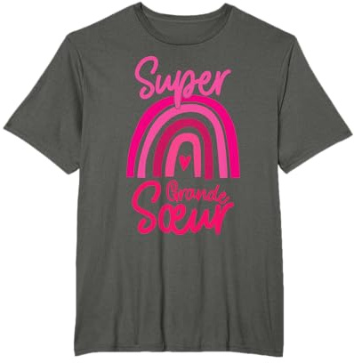 Idée Cadeau Soeur Ainée Drôle Super Grande Soeur Arc-en-ciel T-Shirt