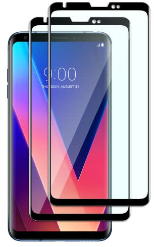 FWang 2 Stück Temperglas Kompatibel mit LG V30/LG V30 Plus,3D Voller Bildschutzfolie,9H Härte,kratzfest,blasenfrei,HD Displayschutzfolie