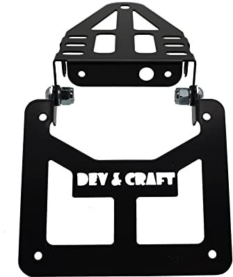 Portatarga Universale Pieghevole Verniciato di Nero 50 CC HM per Fantic Yamaha Valenti adattabile a qualsiasi Moto Motard Enduro con codino Stretto