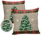 Wasserdichte Kissenbezüge für den Außenbereich, Weihnachtsbäume Winter Schneeflocke Grün Rot Tartan Plaid Vintage Jute-Muster Kissenbezüge Kissenbezüge für Terrasse Couch Bank, 2 Stück, 40,6 x 40,6 cm