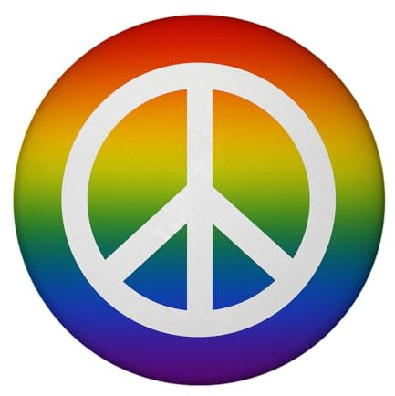 Regenbogenflagge und Peacezeichen Magnet rund Magnet rund für den Kühlschrank von LGBTQ Membern zum Befestigen von Fotos Postkarten oder Haushaltsplan