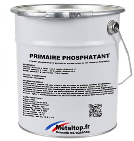 Metaltop - Primaire Phosphatant - Gris fenêtre - RAL 7040 - Pot 1 L