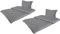 MB Warenhandel24 Bettwäsche Seersucker Microfaser 4 teilig Doppelpack Spar Set mit Reißverschluss 2X 135x200 cm + 2X 80x80 cm (Anthrazit)