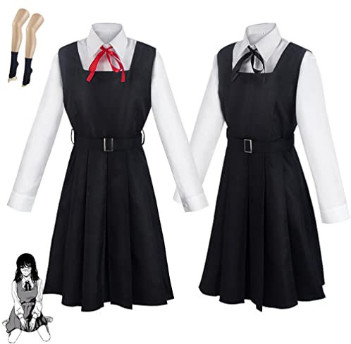 Bokerom Anime Chainsaw Man Mitaka Asa Cosplay Dress Halloween Costume Uniform Role Play Party Suit (Uniform Set,XS)