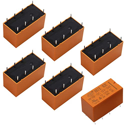 Taiss 6pcs spulenspannung Relais DPDT PCB Leistungsrelais DC 12V 8 poliges Relais HK19F-8P-12V