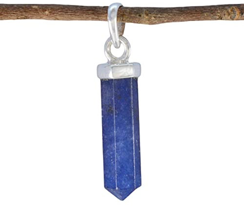 Natürlicher Edelstein Fancy Shape Facettierter Indischer Saphir Anhänger - 925 Silber Blauer Indischer Saphir Naturedelstein Hochzeitsschmuck Geschenk zum Geburtstag