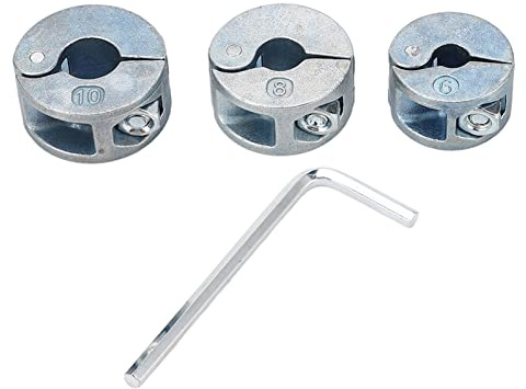 3PCS Drill Bit Stopper，Collars Zinc Alloy Drilling Depth Stop Rings with Hex Wrench Open Type Positioner Locator
