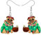 YAYAKO Acryl Hawaii Katze Ohrringe baumeln Sommerschmuck niedlich Mops Ohrringe Geschenke für Mops Liebhaber Frauen Mädchen Charms (Pug Ohrringe Mehrfarbig)