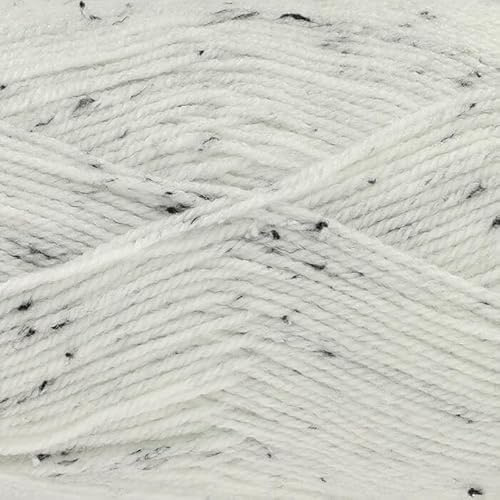 King Cole Big Value Tweed DK Yarn - 100g Ball - Premium Acrylic Wool for Knitting & Crochet - Double Knit (3658 Blizzard)