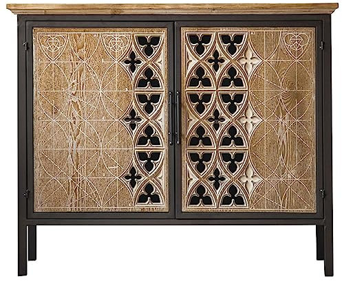 BONOOL Küchenschrank, Retro-Massivholz, vom Boden bis zur Decke reichendes Sideboard, Regal, dekorativer Teeschrank, Spind für den Innenbereich, multifunktional (A)
