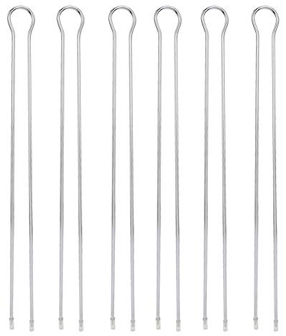 Yctze 6-Piece Stainless Steel BBQ Grilling Fork Sticks Set, Double Prong Metal Skewers for Outdoor Picnics & Camping, Perfect for Chicken Wings, Kabobs, 12-14 Inches