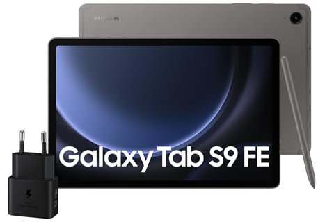 Samsung Galaxy Tab S9 FE, Caricatore incluso, Display 10.9 TFT LCD PLS, Wi-Fi, RAM 6GB, 128GB, 8.000 mAh, Exynos 1380, Android 13, IP68, Gray, [Versione italiana] 2023