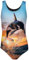 Aquarti Mädchen Badeanzug mit Ringerrücken Print, Farbe: Orca/Schwarz, Größe: 164