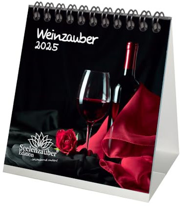 Weinzauber Kalender für 2025 Format 10cm x 10cm Wein und Weinberge - Seelenzauber