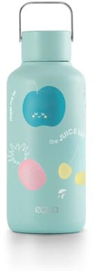 EQUA Timeless Edelstahl Trinkflasche – Ultraleicht & BPA-frei – 100% Auslaufsicher – 600 ml – Zeitloses Design – Silikonboden (Juice Bar)