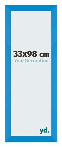 yd. Your Decoration - Bilderrahmen 33x98 cm - Hellblau - Billderrahmen aus MDF mit Acrylglas - Antireflex - 33x98 Rahmen - Mura