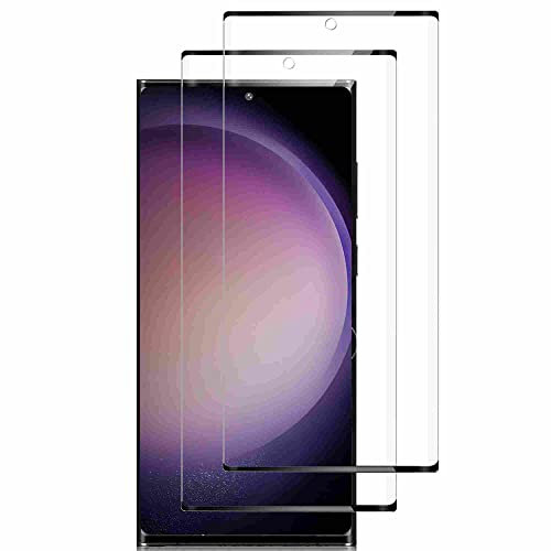 Schutzfolie für Panzerglas Samsung Galaxy S23 Ultra(5G), Displayschutzfolie für Samsung Galaxy S23 Ultra, 3D Volle Bedeckung Panzerglasfolie, Blasenfreie, 9H Härte[2 Stück]