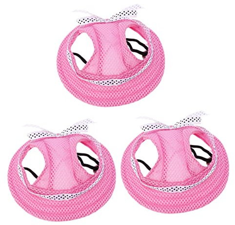 INOOMP 3St Hund Mesh-Hut Haustiermütze mit runder Krempe Hundemützen für mittelgroße Hunde Baseballmütze für Hunde Hauben Cap für Hunde hundehüte Mesh-Hut für Haustiere Welpenhut Rosa