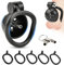BDSMJOY Keuschheitskäfig Herren Peniskäfig,mit 5 Arc Chastity Rings & Dilator Harnröhre Edelstahl Penis Plug,Flat Chastity Cage Male Small Keuschheitsgürtel für Herren Extrem,BDSMs Spielzeug Hart