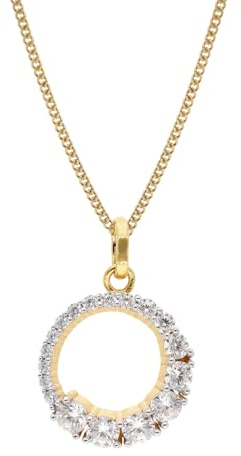 trendor Damen Zirkonia-Anhänger Gold 333/8kt an vergoldeter Silberkette | zauberhaftes Schmuckstück für Damen, elegante Geschenkidee